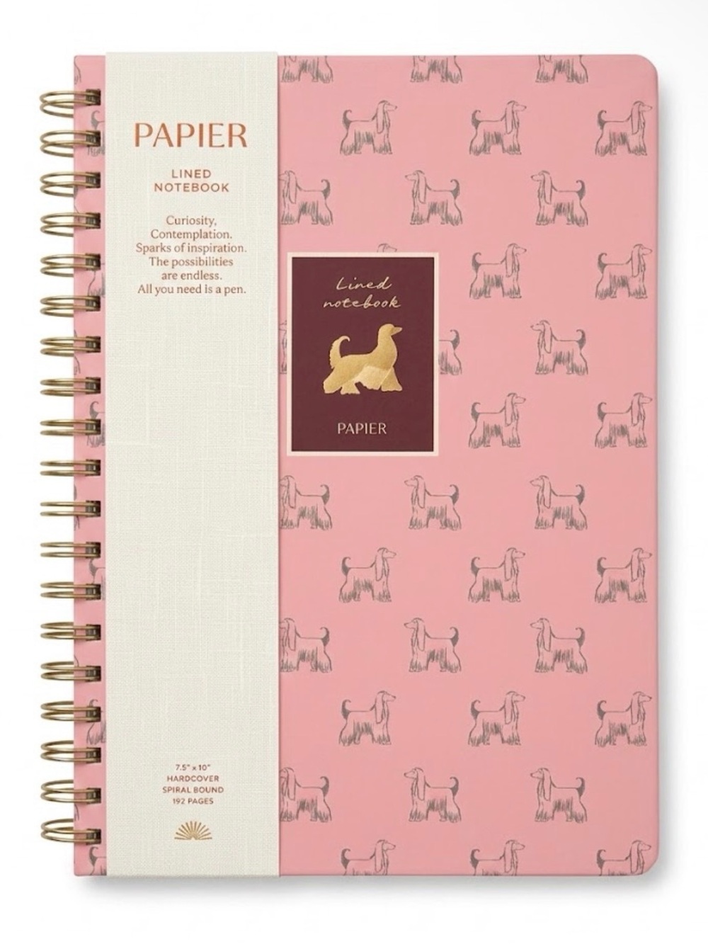 Anthropologie Papier Afghan Hounds Spiral Hardcover Lined Notebook